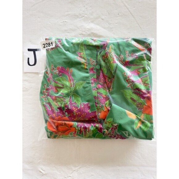 ASOS Green Floral v neck shift button through midi dress size 10 - Picture 7 of 9